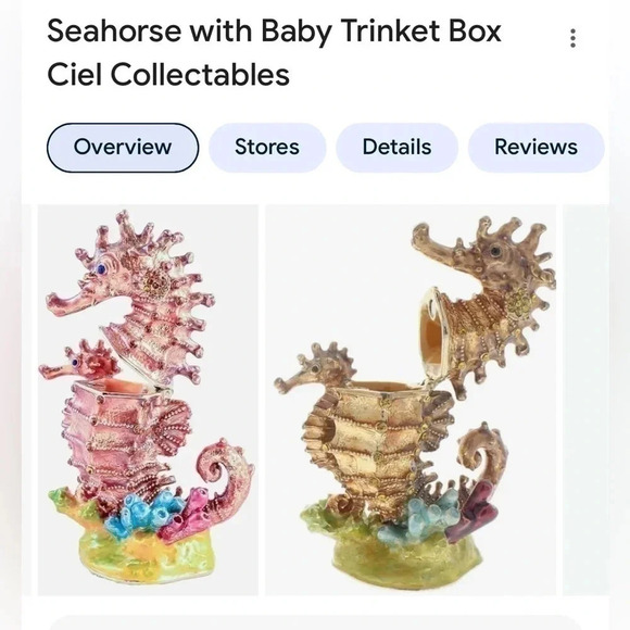 🌸Seahorse with Baby  🌸 Vintage collectible Trinket Box for a ring 💍 - Picture 5 of 10